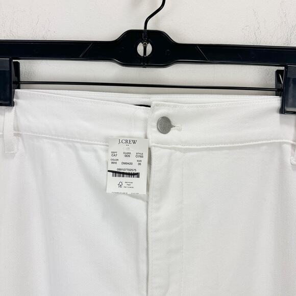 J.Crew White Drapey Denim Trouser Wide Leg White Jean High Waisted US 35 NWT - Picture 5 of 11